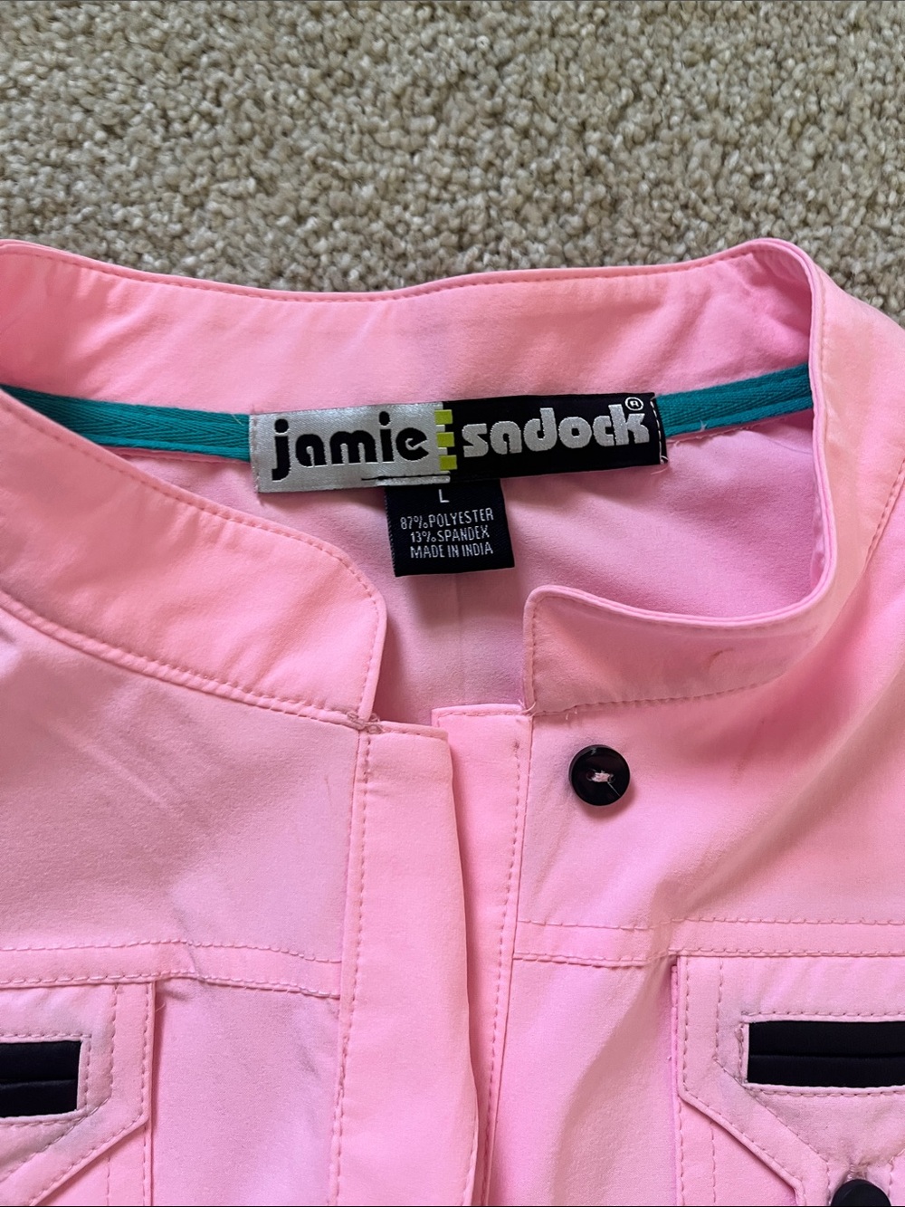 jamie sadock Pink Sleeveless Button-Front Golf Shell - Picture 2 of 2